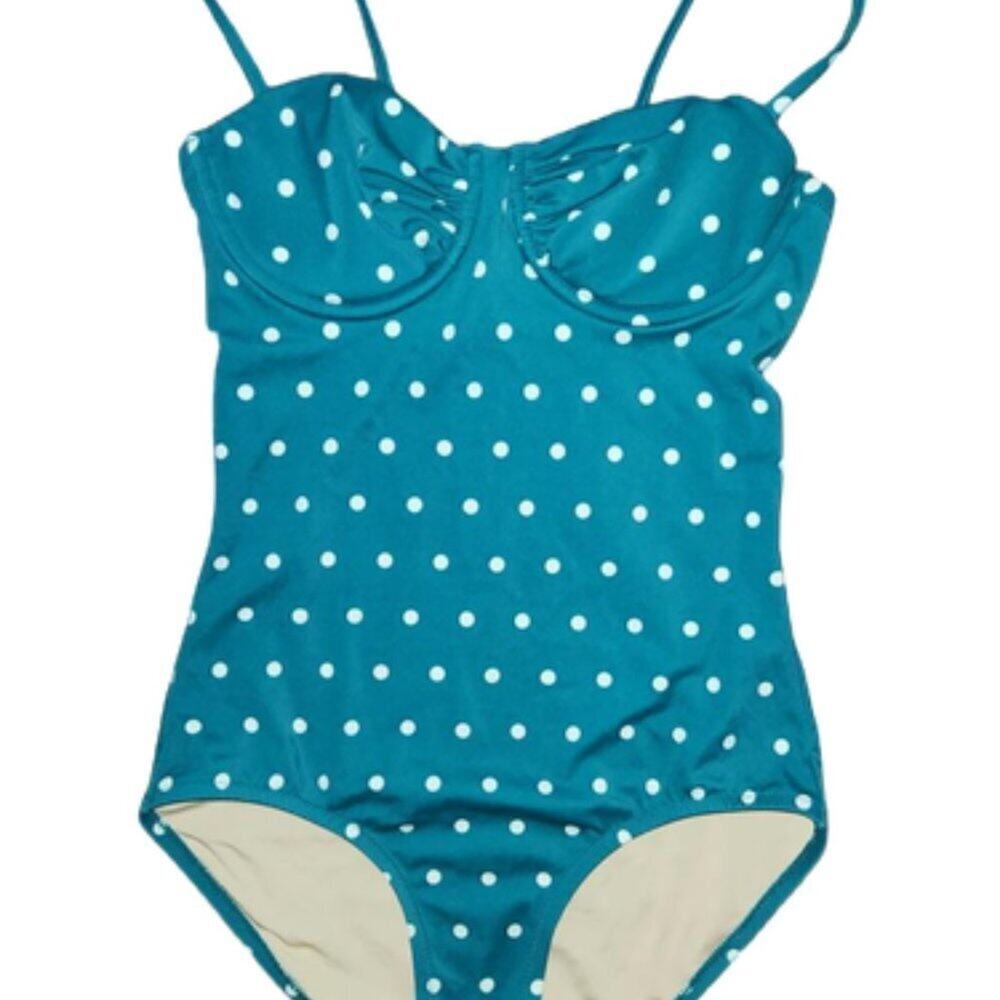 J. Crew Red Polka Dot Convertible Strap Swimsuit Size 6
